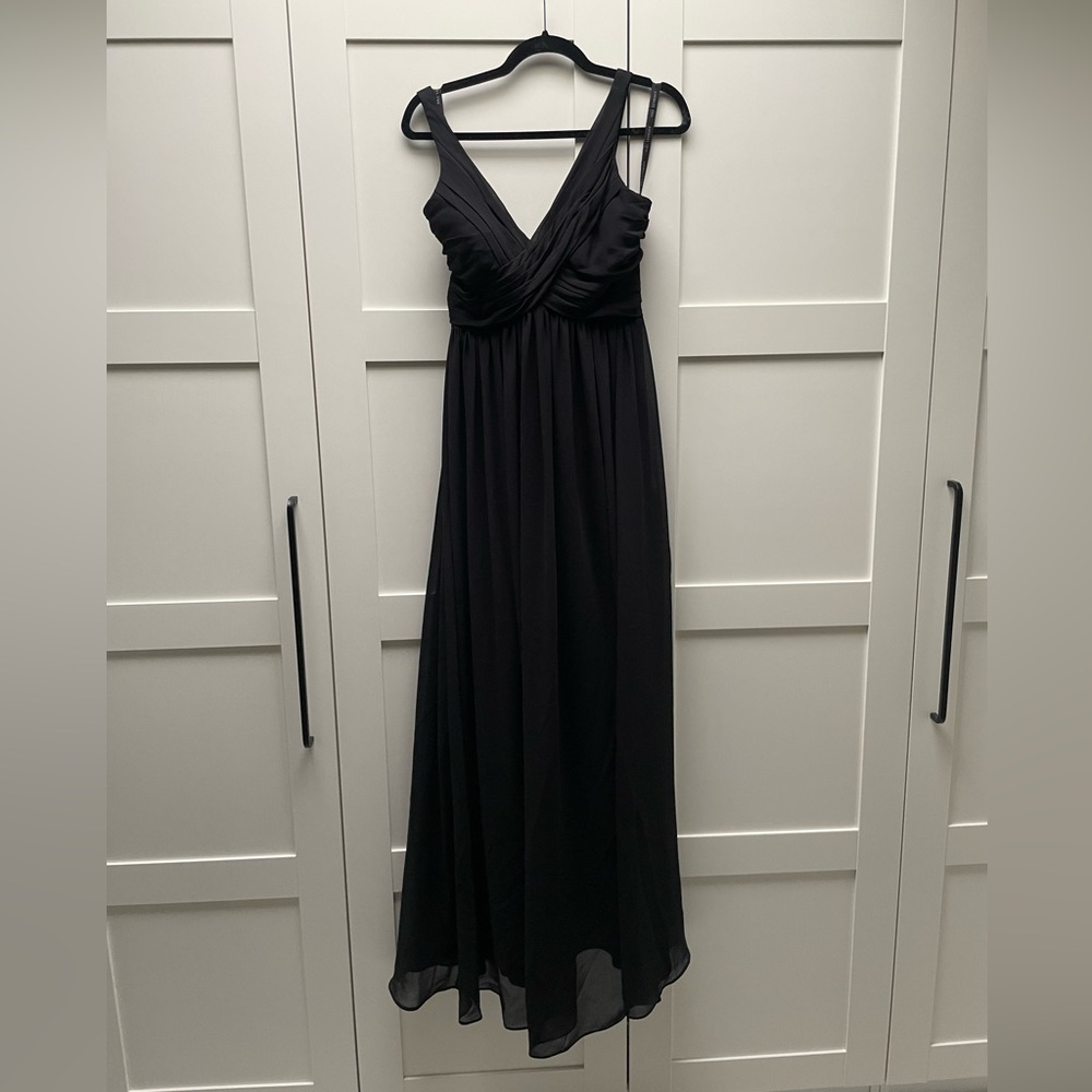 Bill Levkoff black chiffon gown